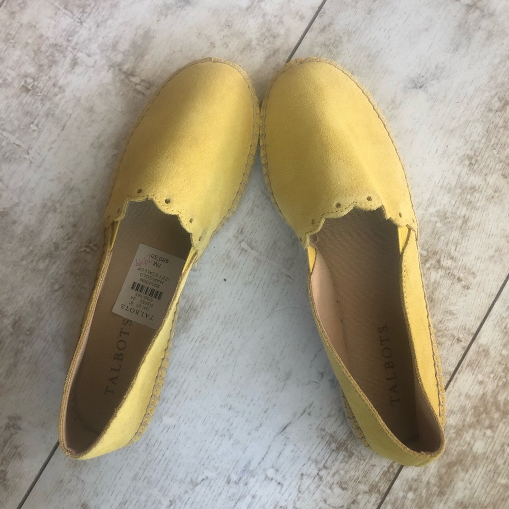 Talbots …. Yellow swede espadrilles NWT